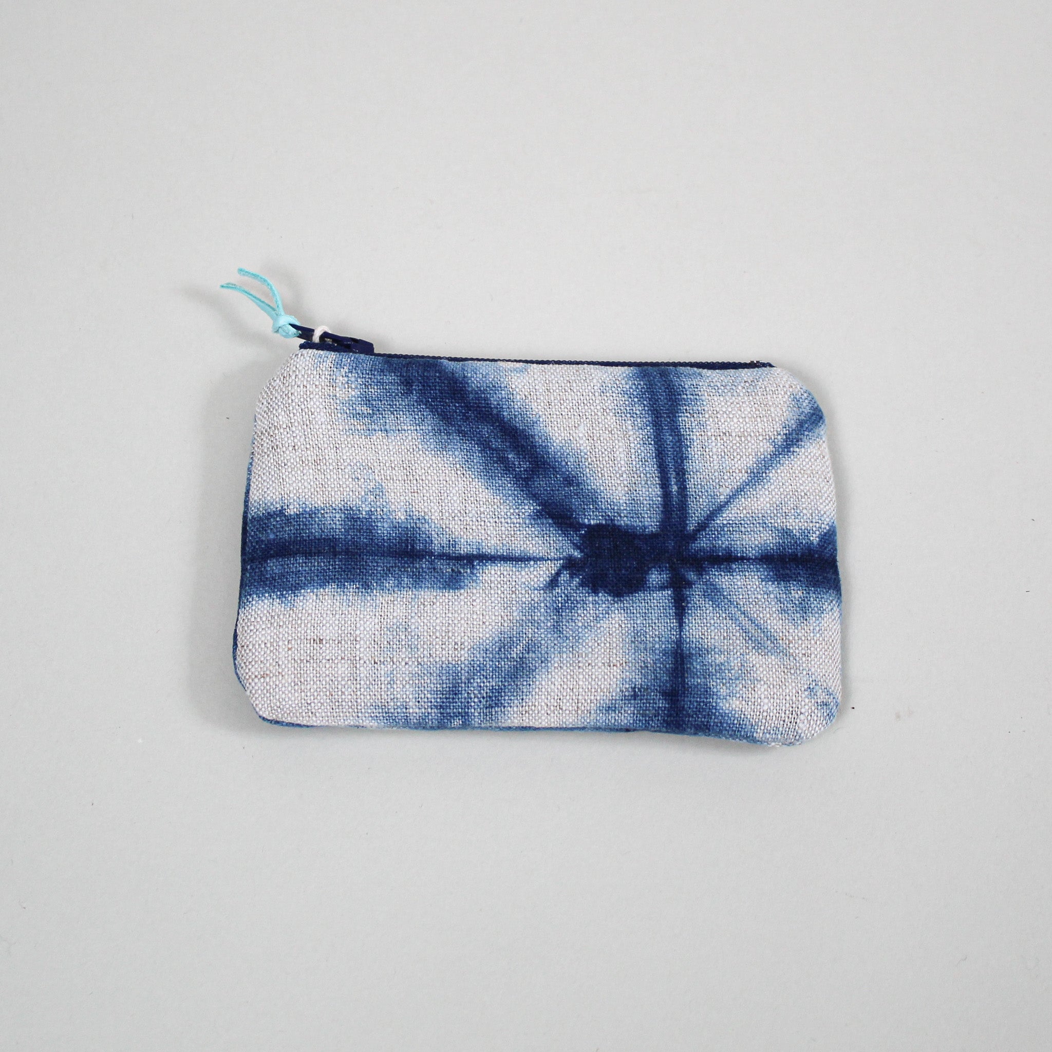 Shibori Linen Coin Purse