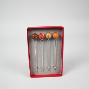 Cocktail Picks - Natural Wood Spheres