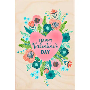 "Happy Valentine's Day" Wooden Postcard