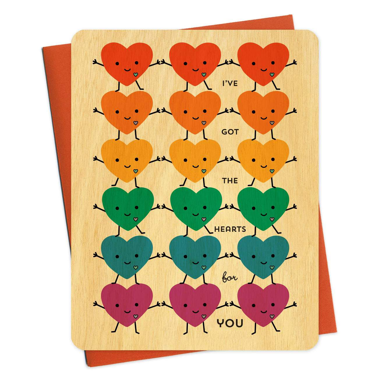 Hearts for You Wood Love Card