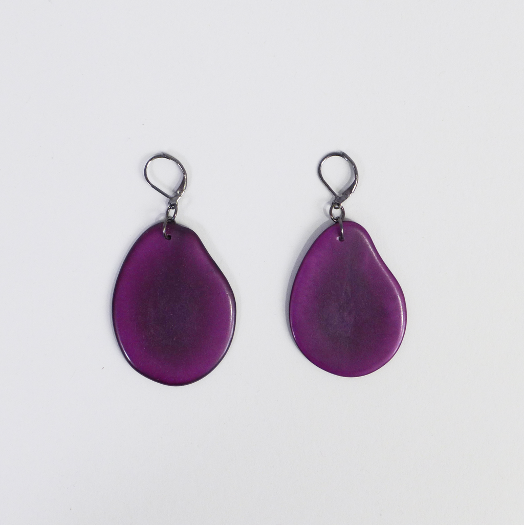 Dangle earrings, Handmade, colorful tagua jewelry by Veronica Riley Martens at the Center for Art in Wood