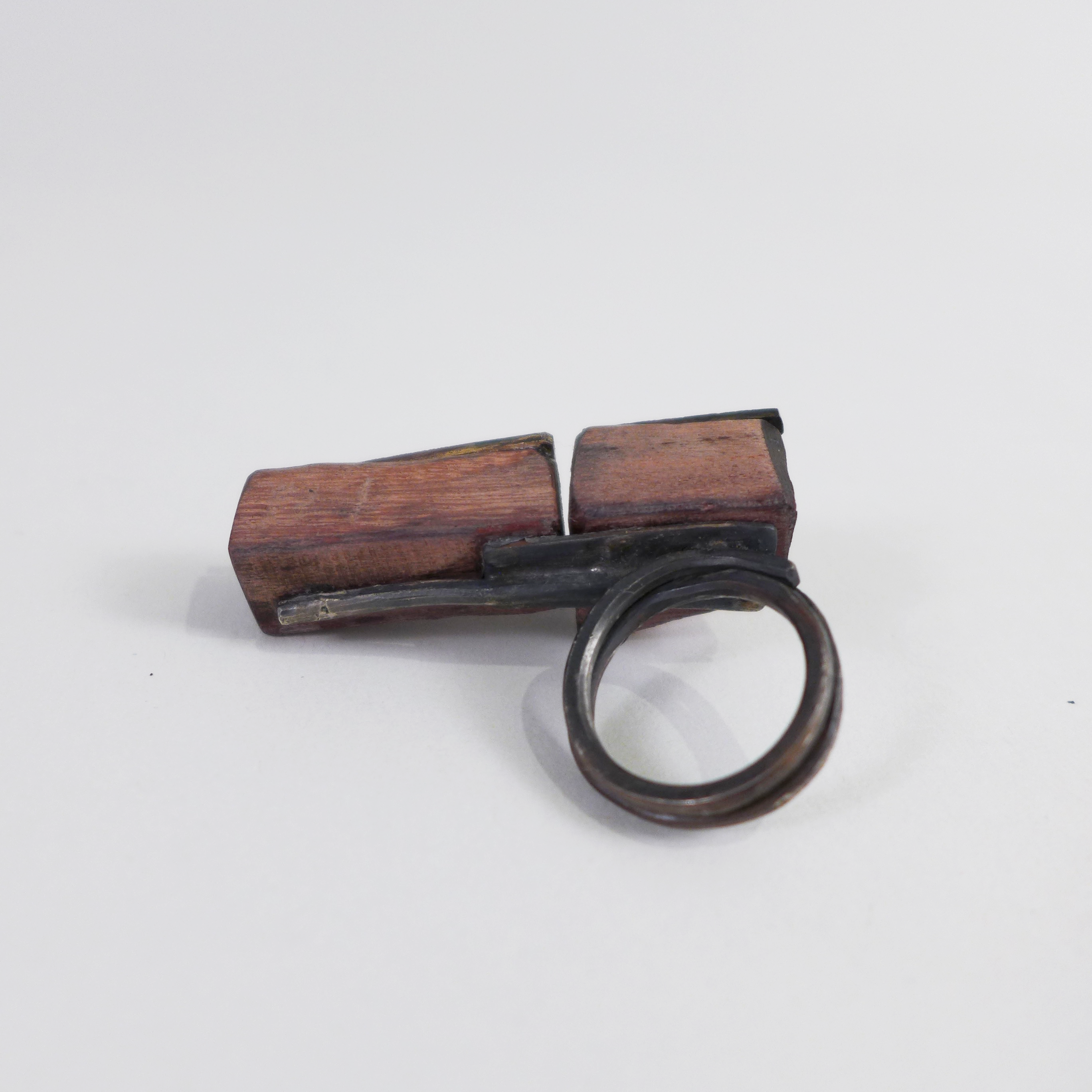 Purple Heart and Silver Ring, Contemporary wood jewelry by Israeli maker Dina Abargil at the Center for Art in Wood
