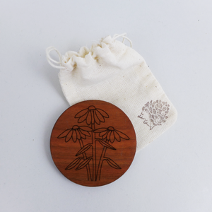 Pocket mirror , frame made out of solid cherry wood by Hannah’s Ideas in Wood at the Center for Art in Wood