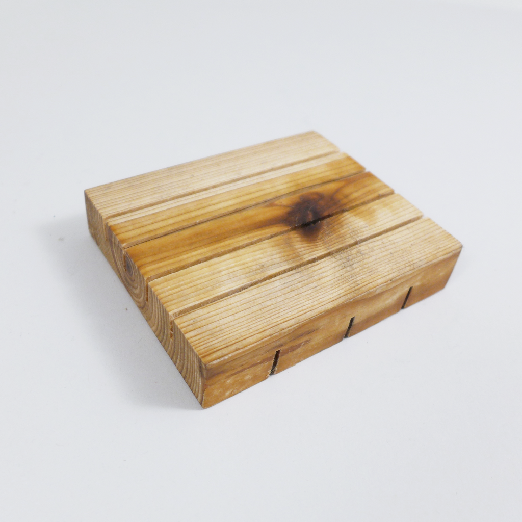 Natural cedar soap dish by Vellum at the Center for Art in Wood
