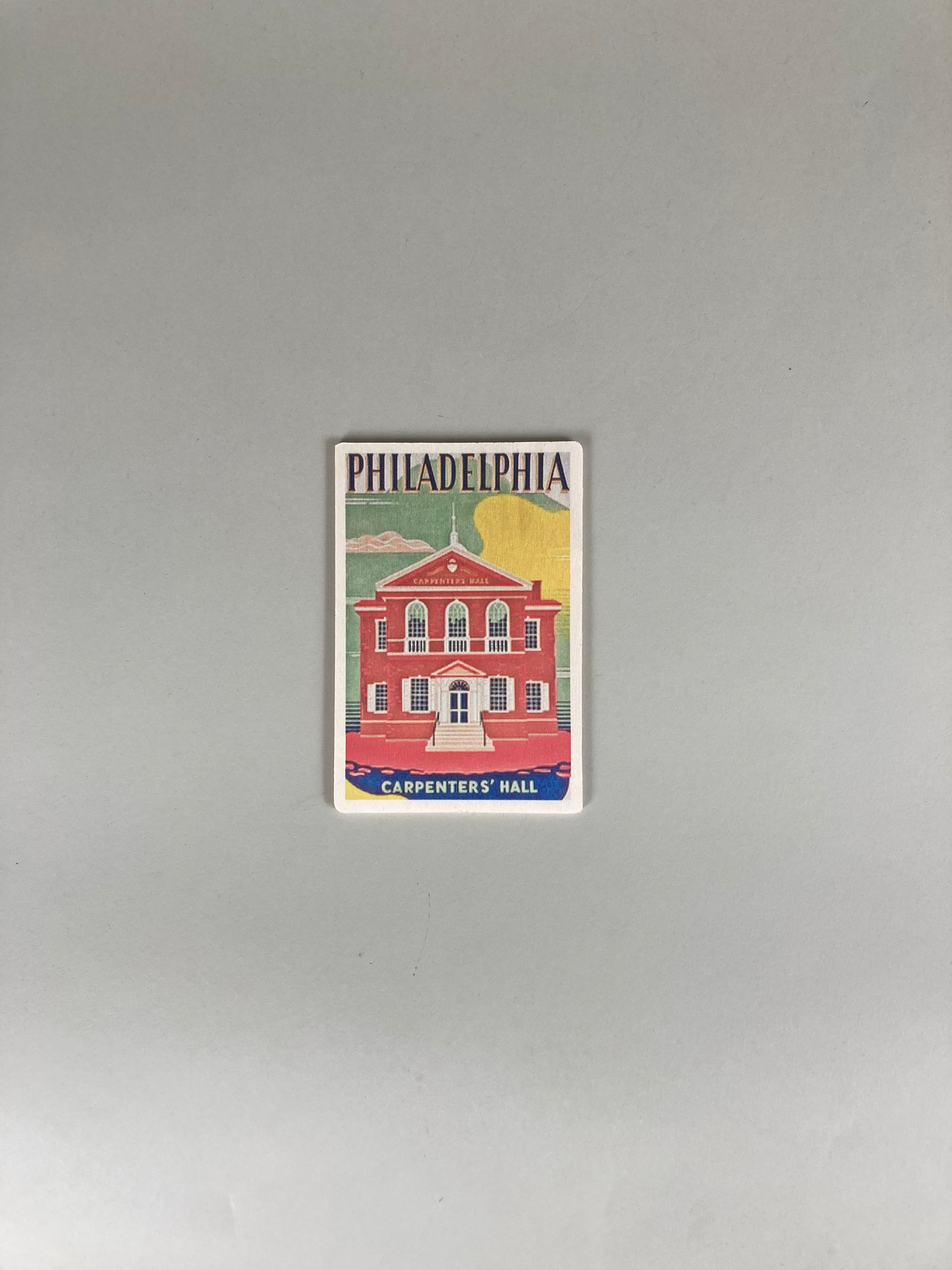 "Philadelphia" Wooden Postcard - Carpenters' Hall