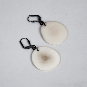 Small Tagua Disc Dangle Earrings